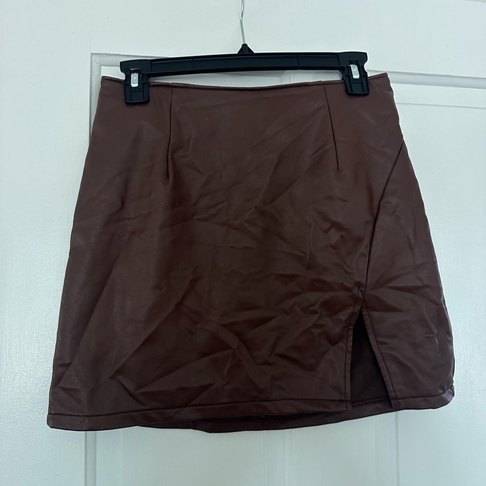 Fake Leather Skirt
